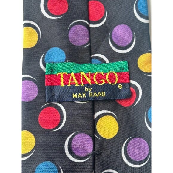 TANGO by Max Raab Men's Dress Shirt Tie Dots Print 100% Microfiber (Made In USA) - Picture 2 of 6